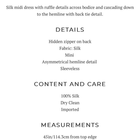 Cinq A Sept Elly Charmeuse Ruffle Midi Dress 0 - Picture 10 of 10